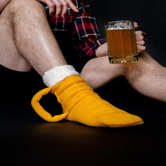 3D Beer Mug Socks Creative Knitted Yellow Room Socks